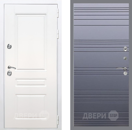 Входная металлическая Дверь Рекс (REX) Премиум-н Силк Сноу Line Силк титан в Бронницах