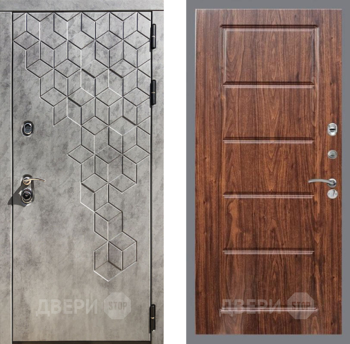 Входная металлическая Дверь Рекс (REX) 23 FL-39 орех тисненый в Бронницах