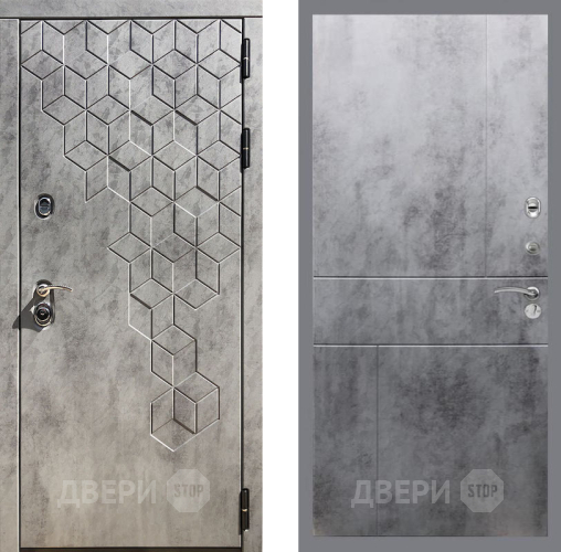 Входная металлическая Дверь Рекс (REX) 23 FL-290 Бетон темный в Бронницах