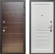 Входная металлическая Дверь Шелтер (SHELTER) Комфорт Венге структурный горизонт 1 Белый ясень в Бронницах